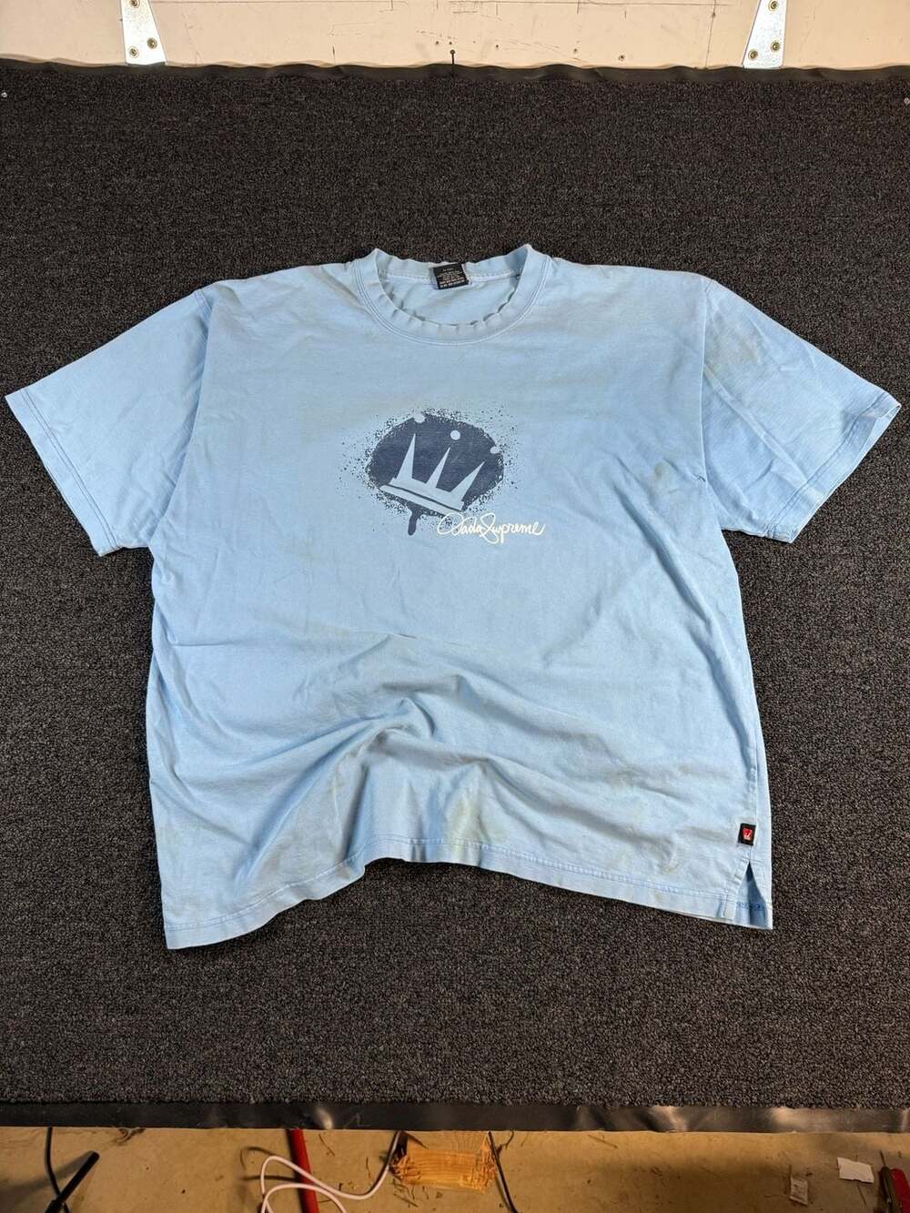 Vintage Dada Supreme Crown Splash Logo T-Shirt Light Blue 3XL